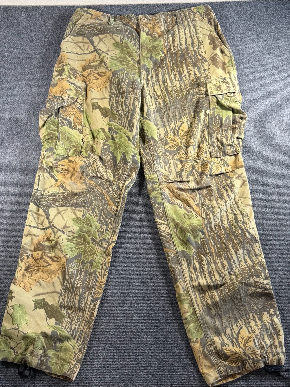 Vintage Rattlers Brand Pants Men's Large Camo Realtree Cargo Hunting Made in USA
